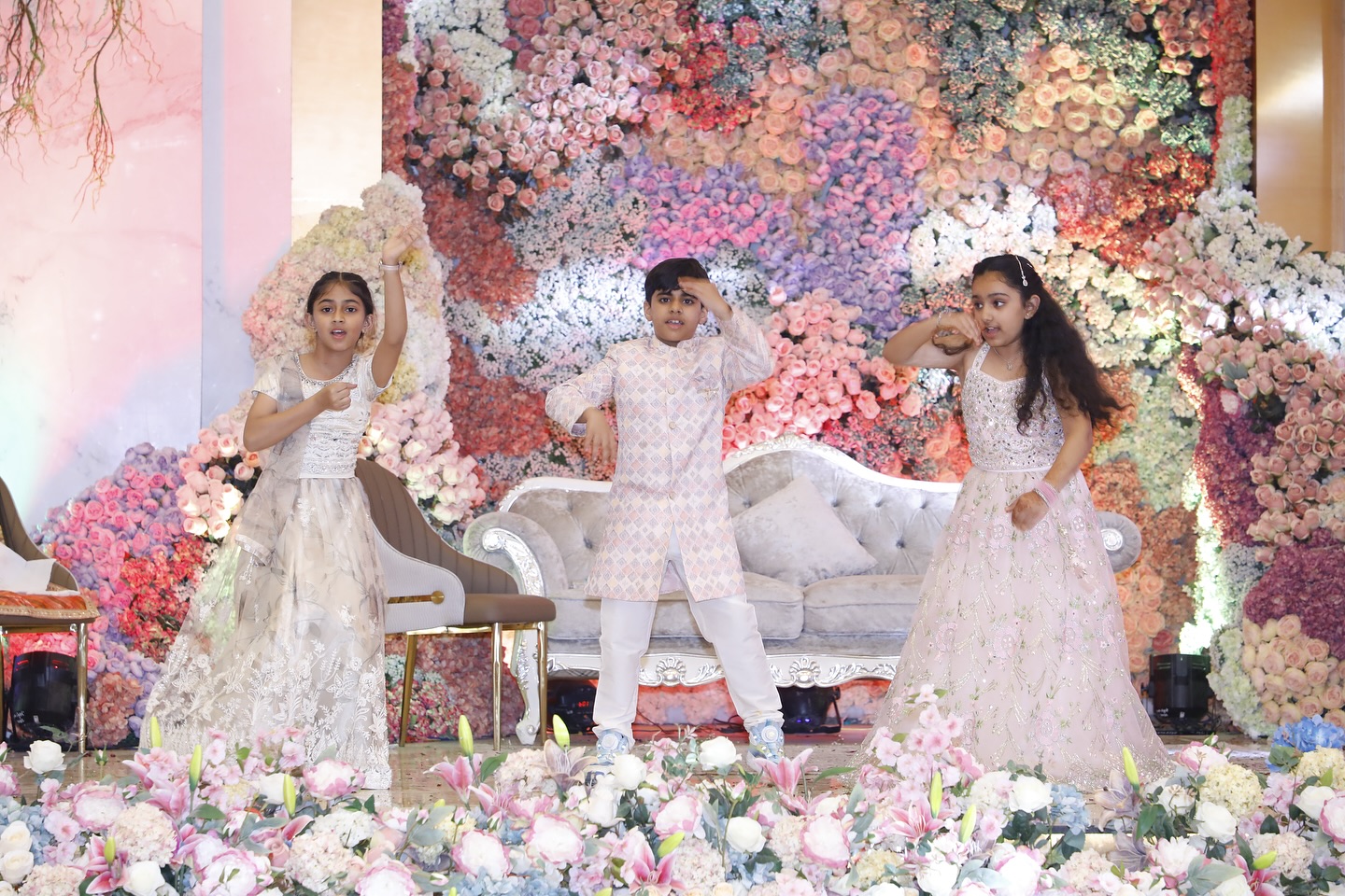 Children dancing during a wedding celebration